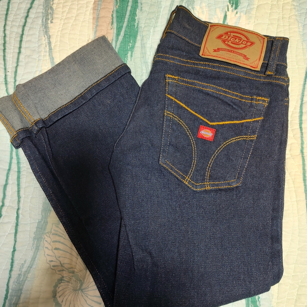 Dickies Dark Blue Cropped And Cuffed, New Without Tags